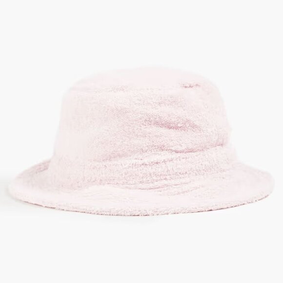 New GANNI Logo Embroidered Terrycloth Bucket Beach Hat Mary's Rose NWT Size XS/S - Picture 4 of 15